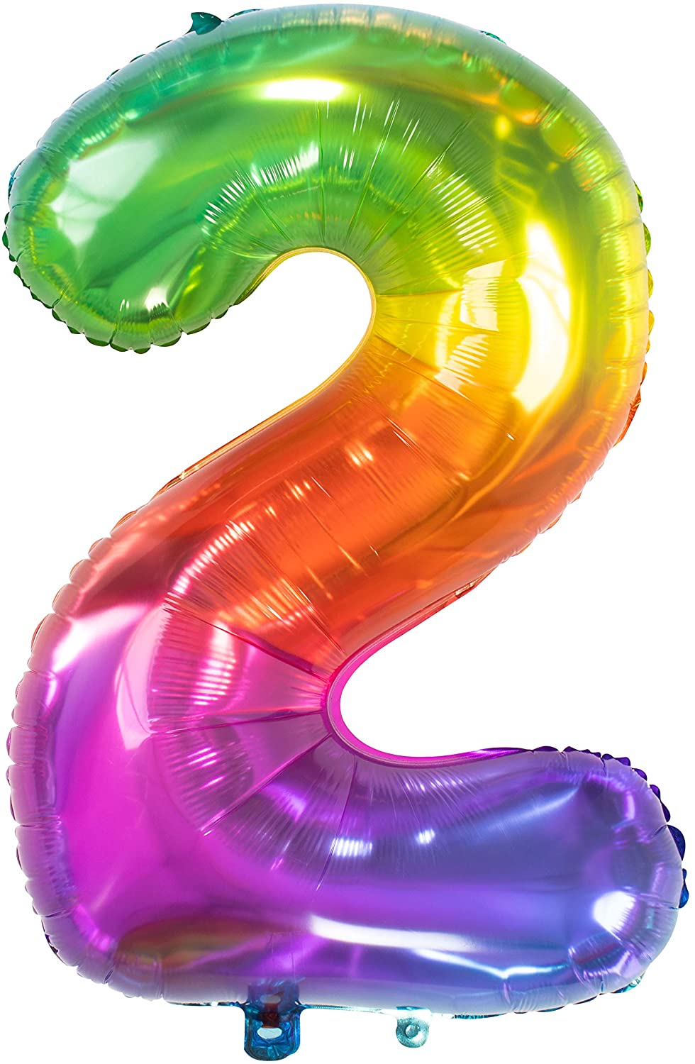 Folat 63242 Foil Balloon Yummy Gummy Rainbow Number 2-86 cm, Multi Colors, 86cm