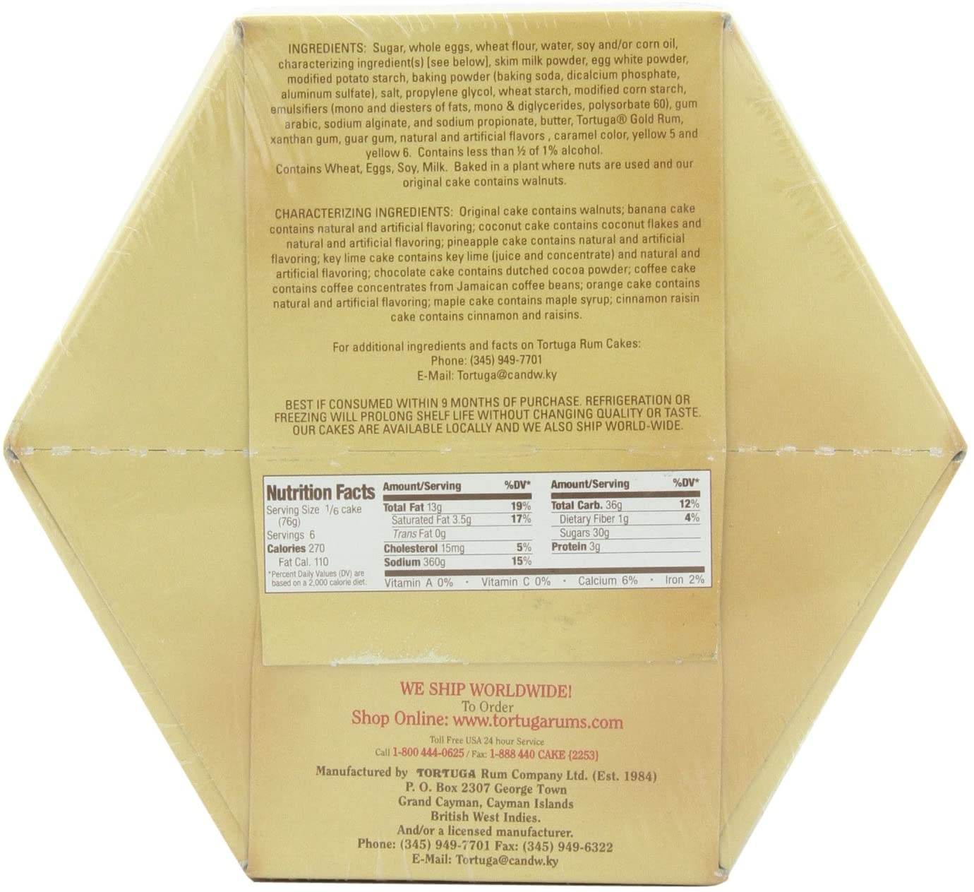 Tortuga Golden Rum Cake from Caribbean, 454g, golden brown, 454 g (Pack of 1) - Image 2