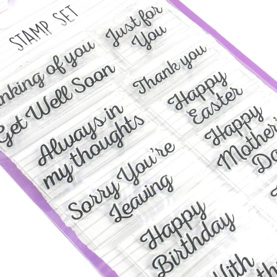 Dovecraft DCBS186 Clear Set-General Occasion Sentiments-11 Thoughtful Phrases-for Card Making, Stamping, Embossing, DIY, Papercraft, Home Décor & Scrapbooking, One Size - Image 2