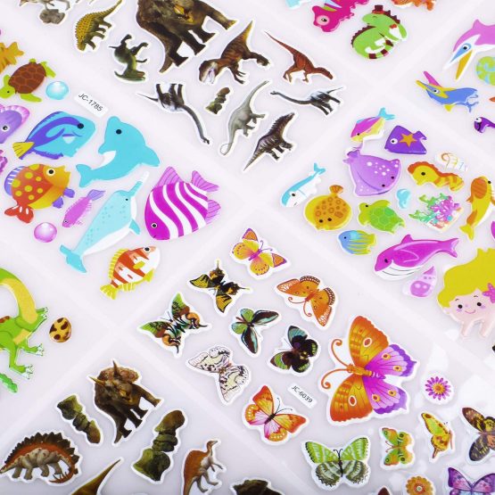 Meafeng Animal Puffy Stickers for Kids 52 Sheets 3D Stickers Pack for Children Over 1100 Stickers for Boys Girls and Toddler, Included Animals Butterfly Dinosaur Ocean Life - Image 3