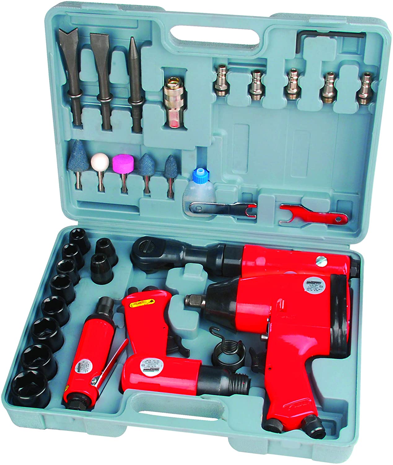 Mannesmann Pneumatic Air Tool Kit (33 Pieces), Multi-color, 26.5 x 36 x 8.5 cm