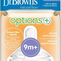 Dr. Brown’s Natural Flow Options+ Baby Bottle Teats, Level 4, Wide-Neck