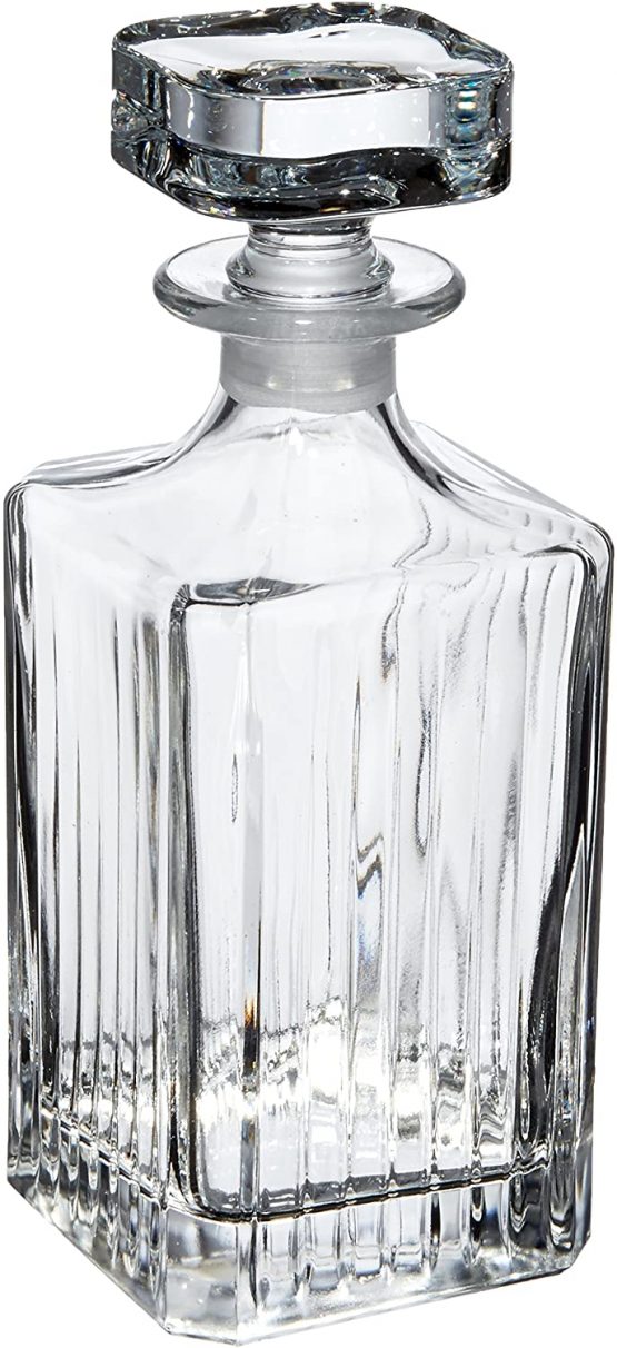 RCR 51521020006 Crystal Glassware Timeless Square Whisky/Wine Decanter, 75 CL / 750 ML
