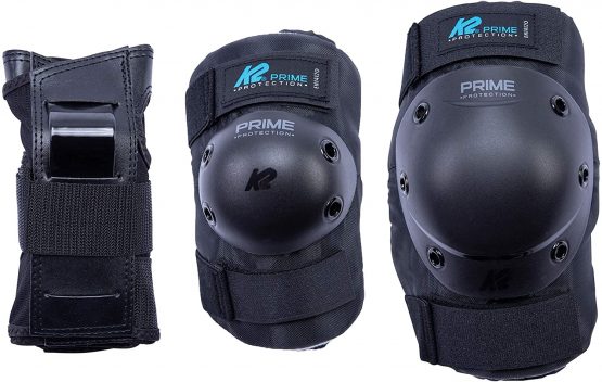 K2 Women's PRIME PAD SET W Guards, Black-Blue, XL (Knee: A:45-49cm B:39-42cm / Elbow: A:30-33cm B:29-32cm / Wrist: A:24-26cm B:21-23cm)