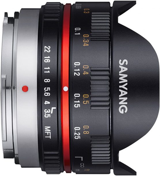 Samyang 7.5 mm Fisheye F3.5 Manual Focus Lens for Micro 4/3 - Black - Image 2