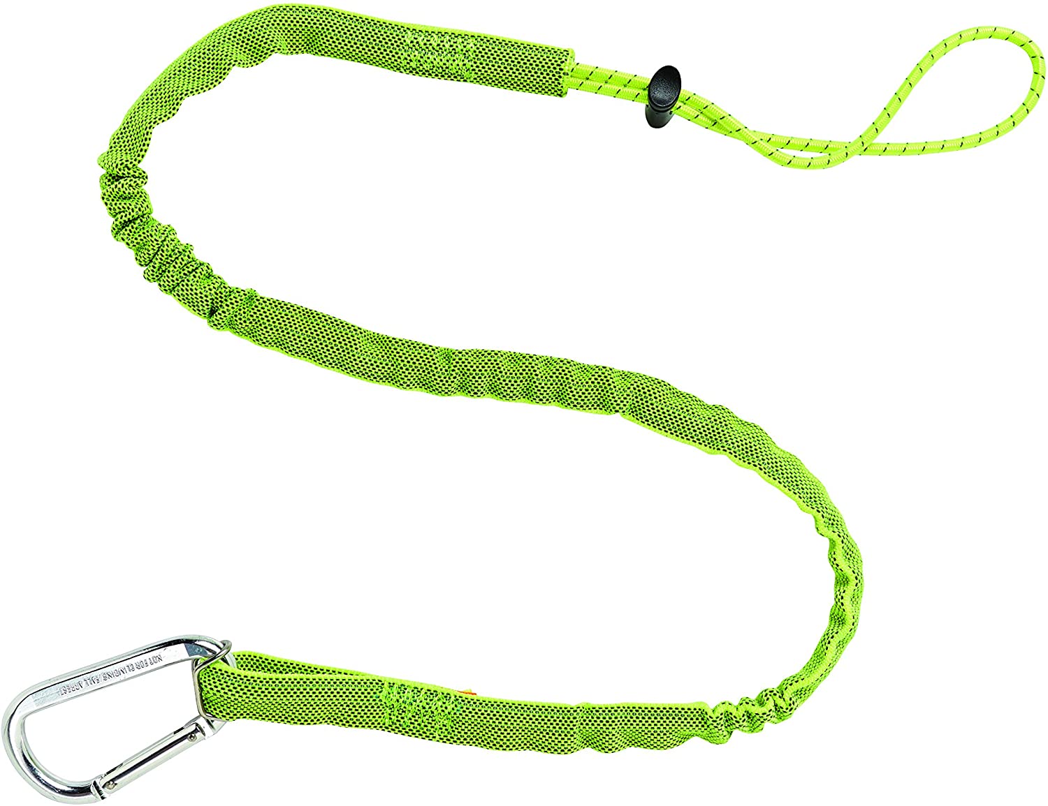 Ergodyne Squids 3100EXT Tool Lanyard with Single Carabiner and Adjustable Loop End, Extended Length, Lime