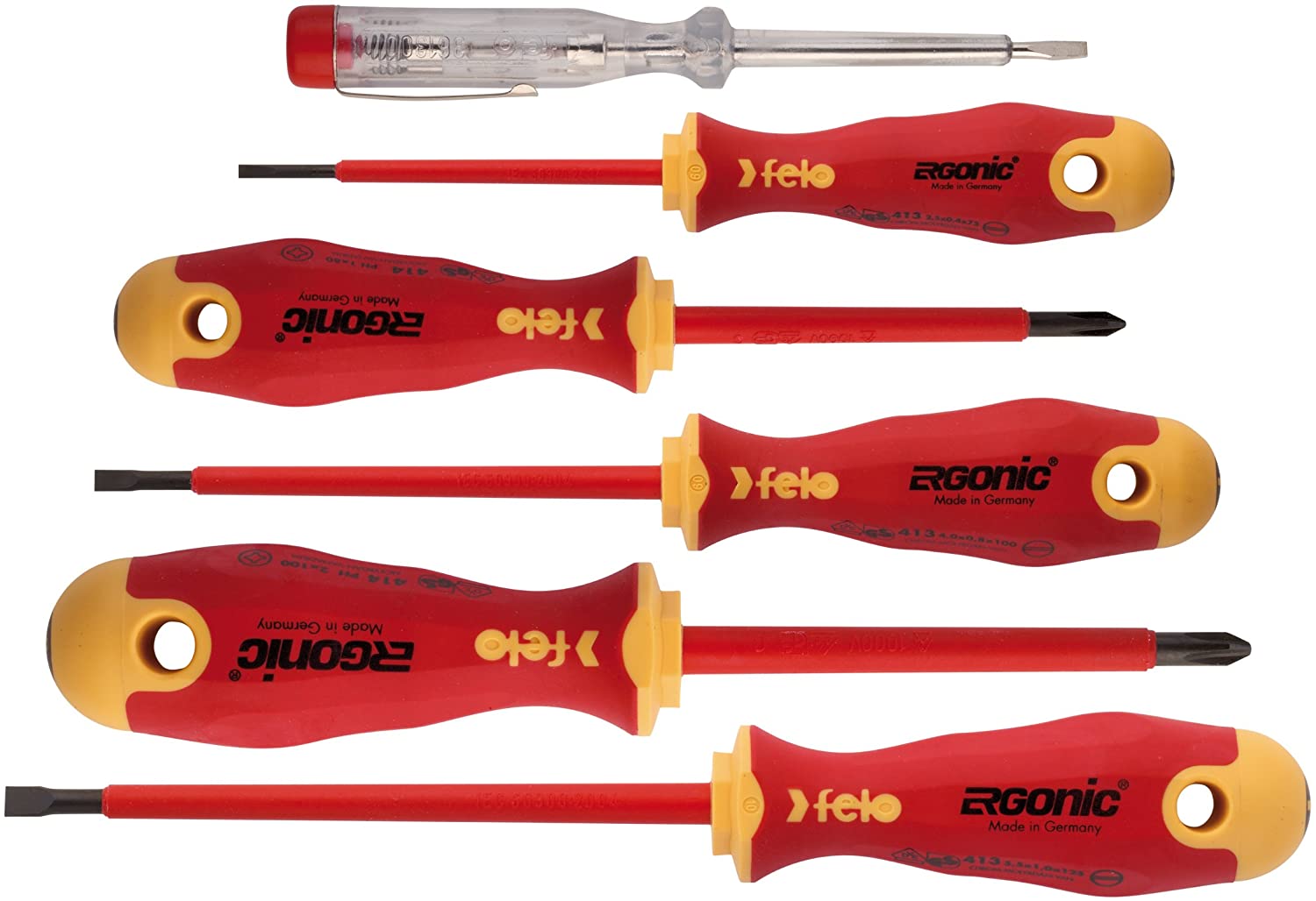Felo Screwdriver set VDE, ERGONIC, 6 pcs SL, PH, Multi-coloured