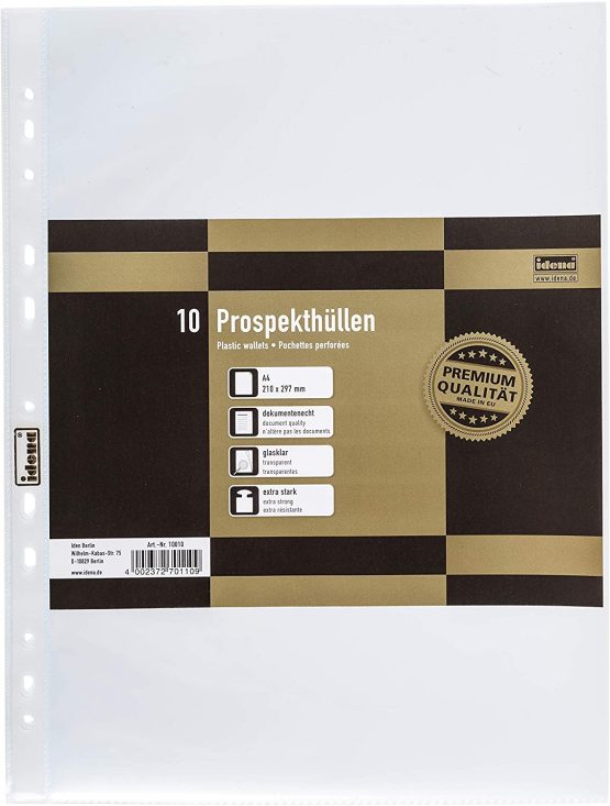 Idena, brochure Covers, DIN4, 10010 10 Pieces, Transparent