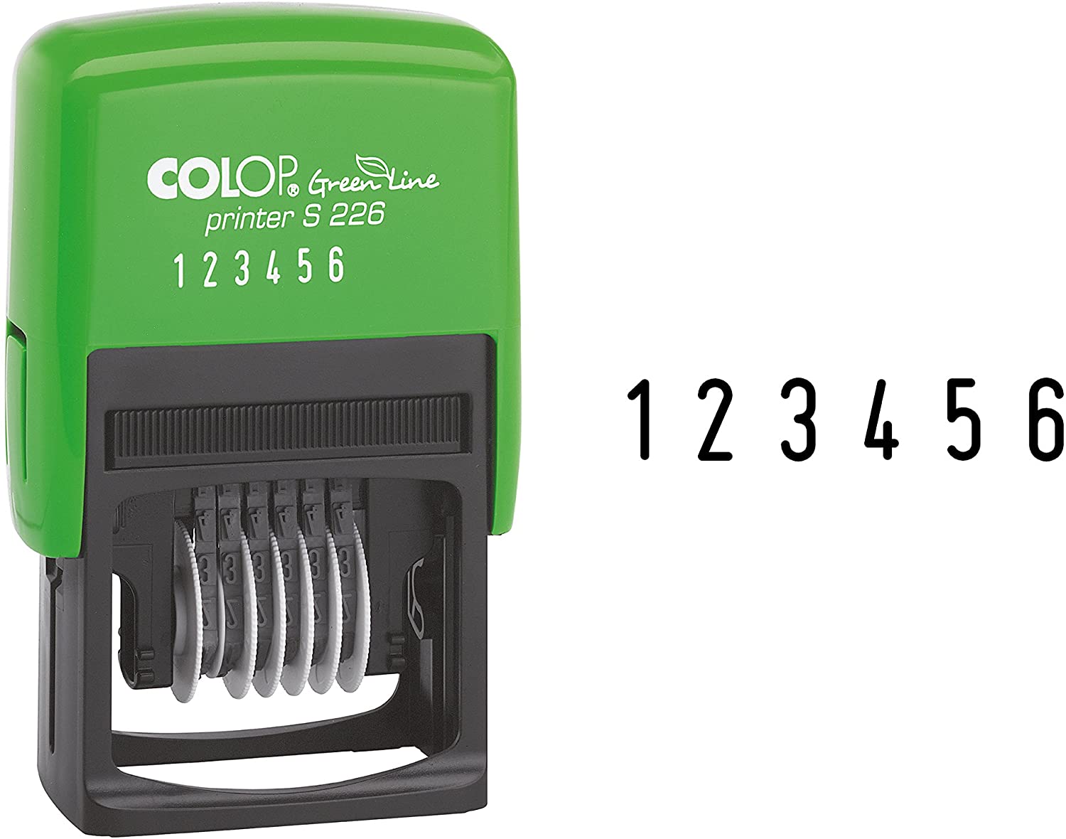 Colop S226 Green Line Numbering Stamp 6 Bands 0-9 Self-Inking Imprint 22x4mm Black Ref 15526050