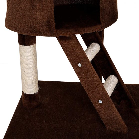 dibea Cat Tree Activity Centre High Ceiling Scratching Post, 240 to 260 cm, Brown - Image 4