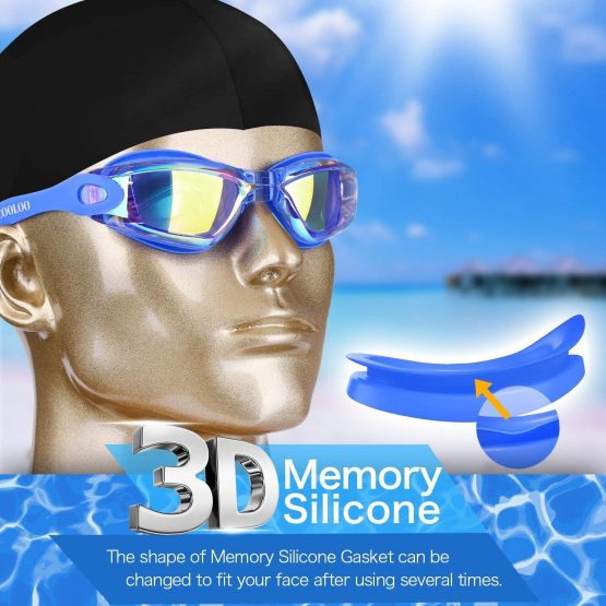 COOLOO Swimming Goggles, Pack of 2, Swim Goggles for Adult Men Women Youth Kids Children, with Anti-Fog, Waterproof, Protection Lenses… - Image 2