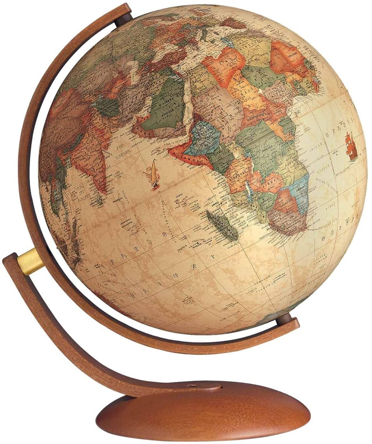 Nova Rico 0337OPANITLLL0V4 - Luminous Globe Globe Antique Style Optimus, 37 cm, Marron