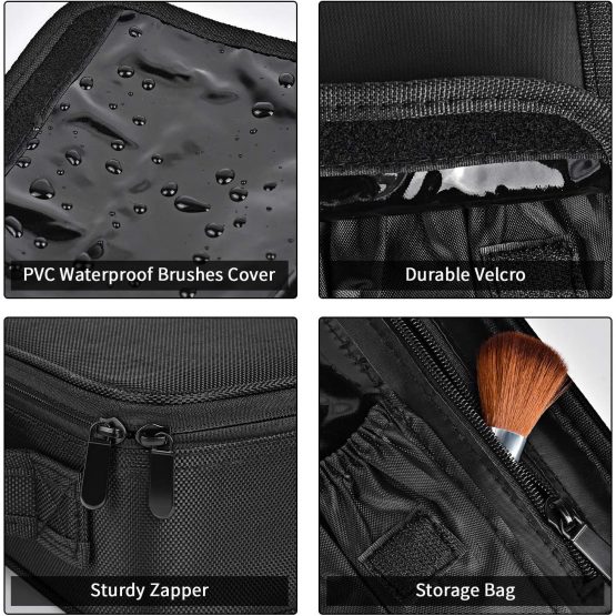 Travel Makeup Case Professional Cosmetic Train Cases Artist Storage Bag Make Up Tool Boxes Brushes Bags with Compartments Waterproof Detachable Vanity Organizer - Image 4