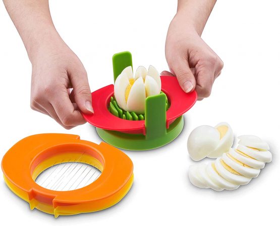 Egg Slicer Set with 3 Cutters - 3 in 1 Stainless Steel Wires，Cut Boiled Eggs into Thin Slices,Wedges or Halves，Boiled Eggs or Fruits Cutter - Image 4