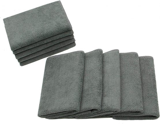 FYIEN Microfiber Dish Cloths Super Absorbent Kitchen Wash Cloth Dish Rags for Washing Dishes Fast Drying Cleaning Cloths 30cm x 30cm 10Pack Grey - Image 4