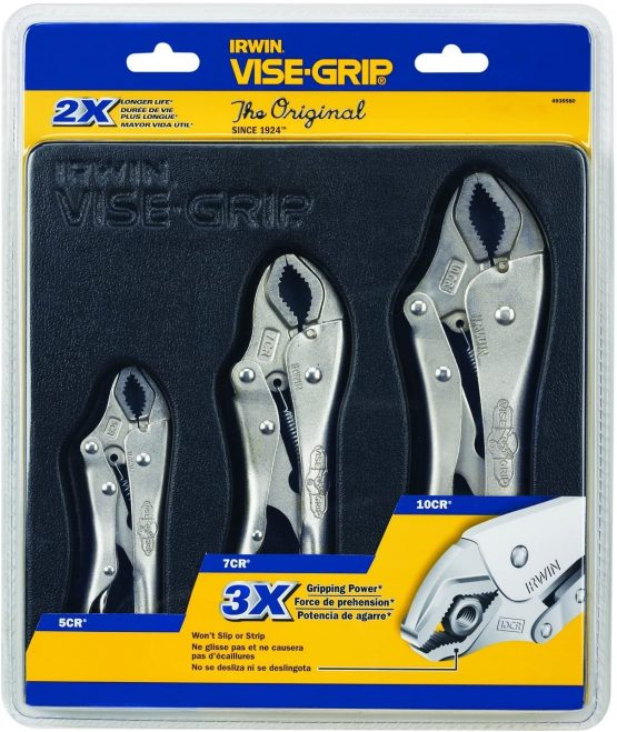 Irwin Visegrip 10508020 Curved Jaw Locking Plier Set