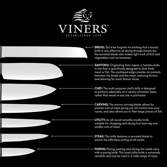 Viners 305.109 12pc Steak Knife & Fork Set, Rivet Handles, Stainless Steel, Silver, 32 x 23.6 x 2.2 cm - Image 4
