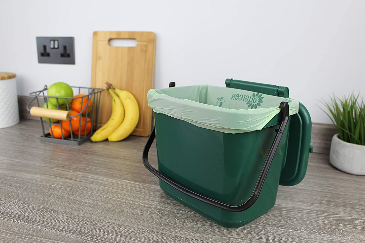 6 Litre x 100 All-Green bags - Compostable Kitchen Caddy Liner - Food Waste Bin Liners - EN 13432-6L Bags with Composting Guide - Image 3