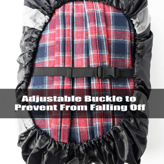 High Vis Waterproof Backpack Rucksack Cover Bag Rain Cover with Reflective Strip for Cycling, Running, Hiking (20-40L, Black) - Image 4