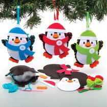Baker Ross AT238 Penguin Decoration Sewing Kits, Christmas Arts and Crafts (Pack of 3), Assorted