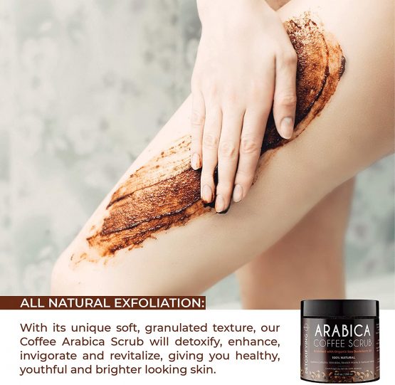 O Naturals Coffee Arabica Anti-Cellulite Exfoliating Dead Sea Salt Scrub For Face Body Legs & Foot Best Hydrating Stretch Marks Wrinkles Varicose Veins Boosts Circulation For Men & Women 250ml - Image 3