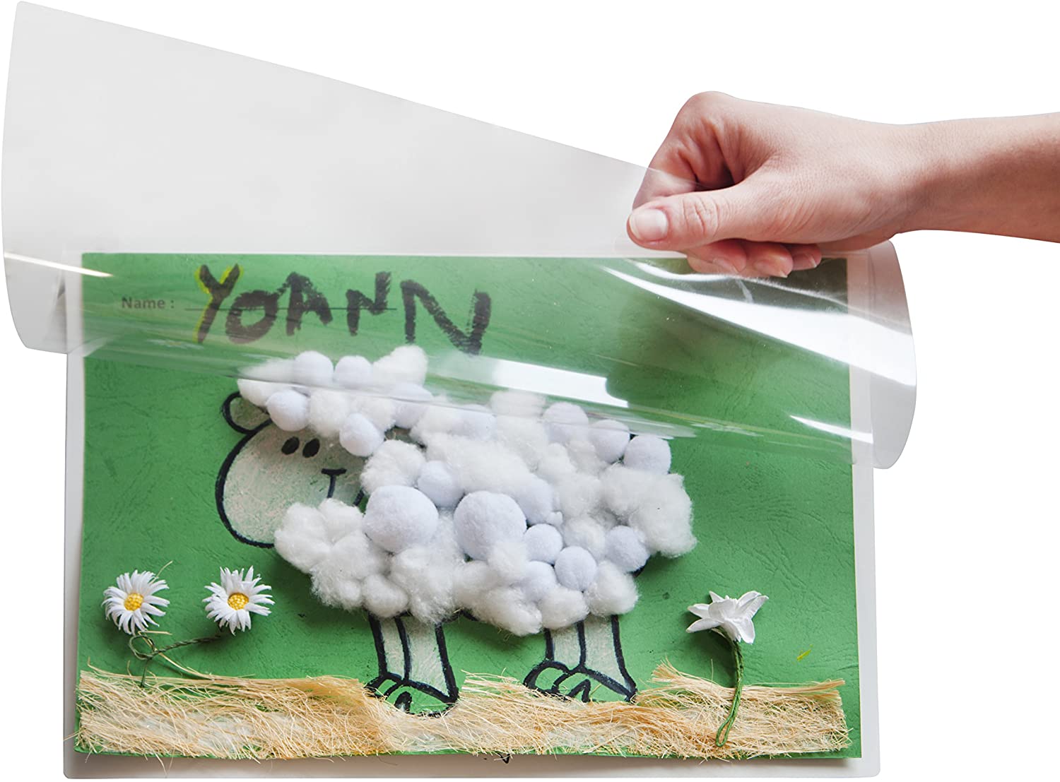 10-110951 A4 Transparent Cold Laminating Sheets for Machine Free Laminating - Bag of 10-110951, Transparent/Green - Image 2