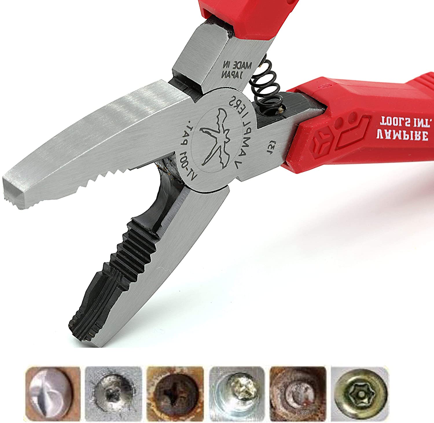Vampliers Screw Extraction Pliers, Red, full size