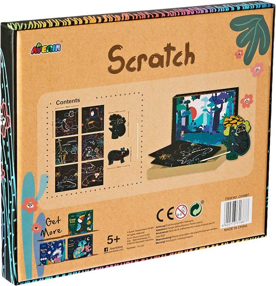 Avenir CH1687 Scratch Box Wild Animals, Mixed Colours - Image 2