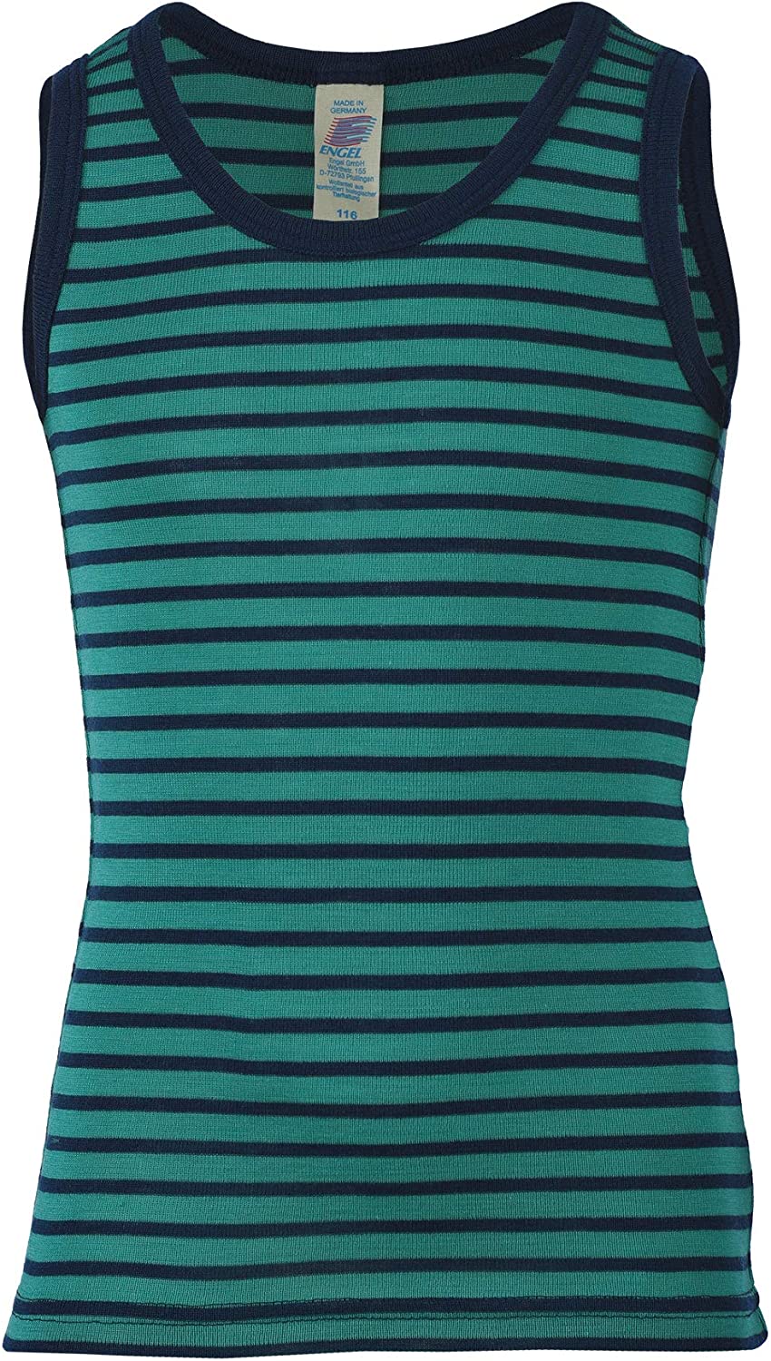 Children´s Vest, Virgin Wool and Silk (2-3 Years - EU 92, Kingfisher/Navy)
