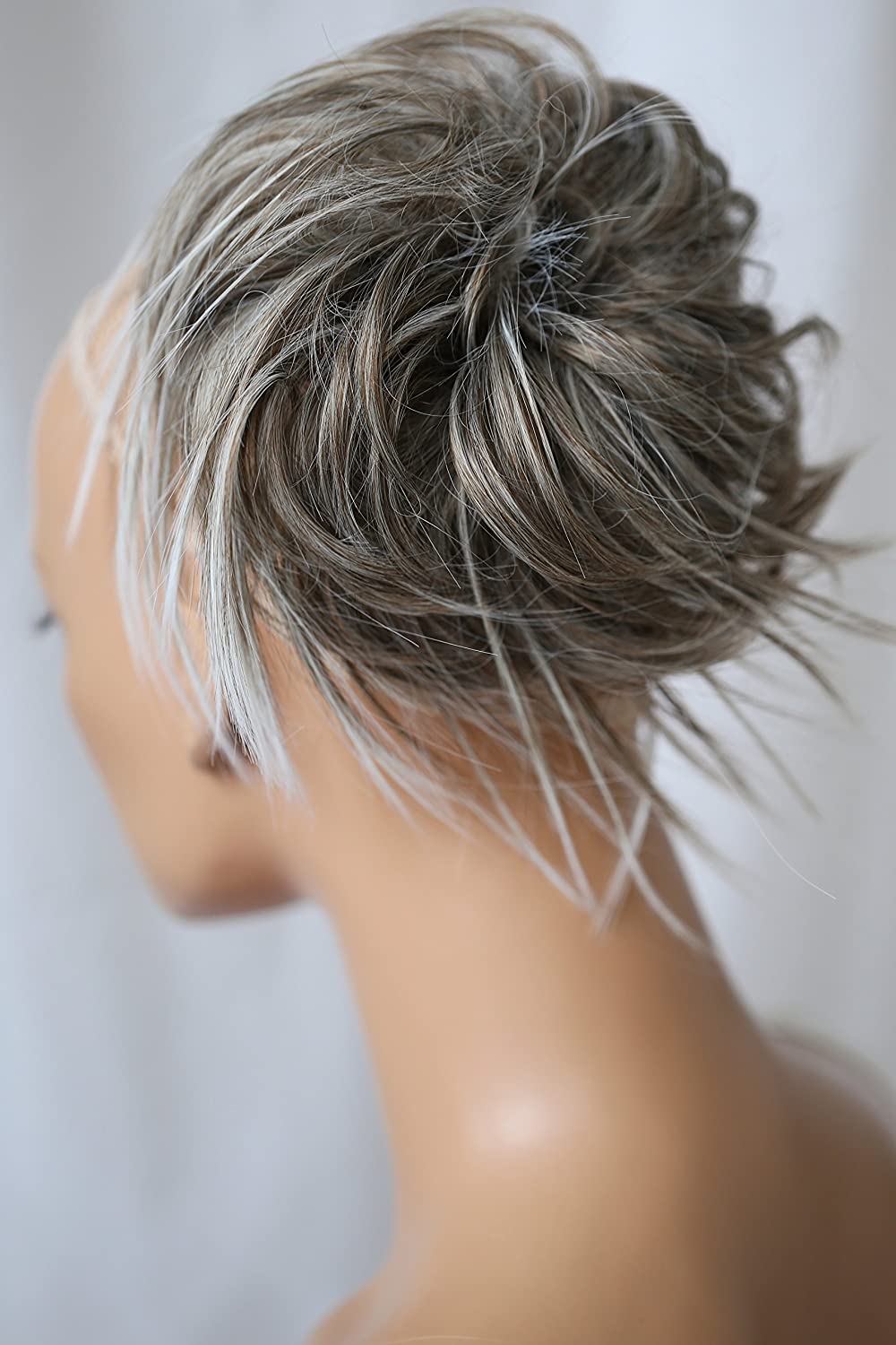 CAISHA XXL Jumbo Hairpiece Scrunchy Updo Bridal Hairstyle Messy Hair Tie Gray Mix G10F, Grey Mix - Image 3