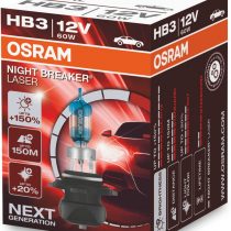 OSRAM NIGHT BREAKER LASER HB3, +150% more brightness, halogen headlight lamp, 9005NL, 12V, folding box (1 lamp)