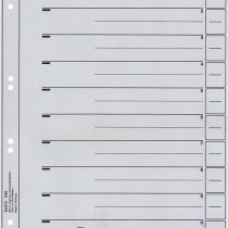 Leitz 1650-30-85, Separator Sheets, A4, 24 x 30 cm, 25 Sheets, Grey