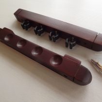 Nice attractive mahogany finish wooden 4 way 2 piece cue rack
