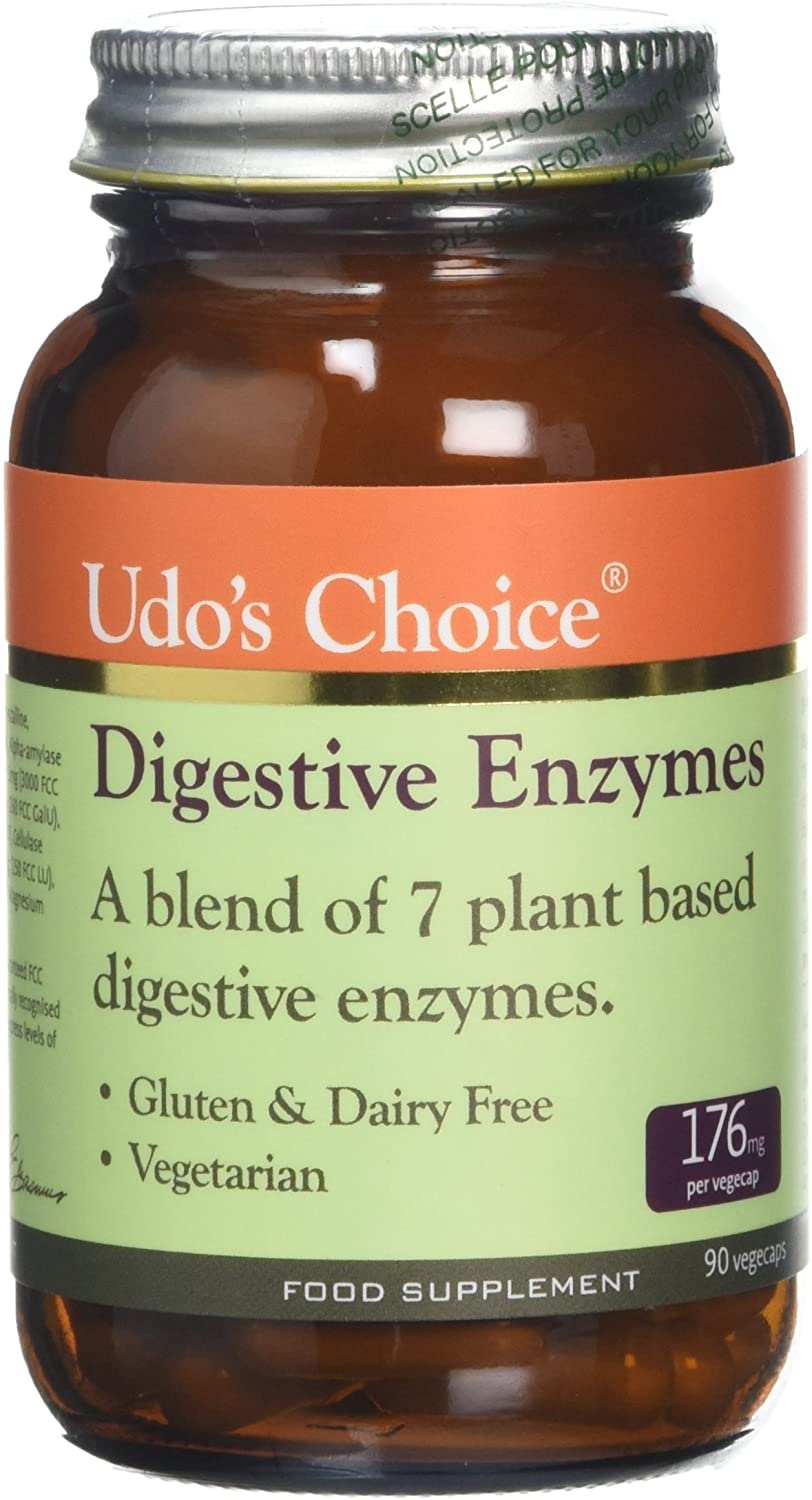 Digestive Enzymes Supplement, UDO’s Choice Enzyme Blend, 7 Plant-Based Enzymes for Protein Carb & Fat Digestion