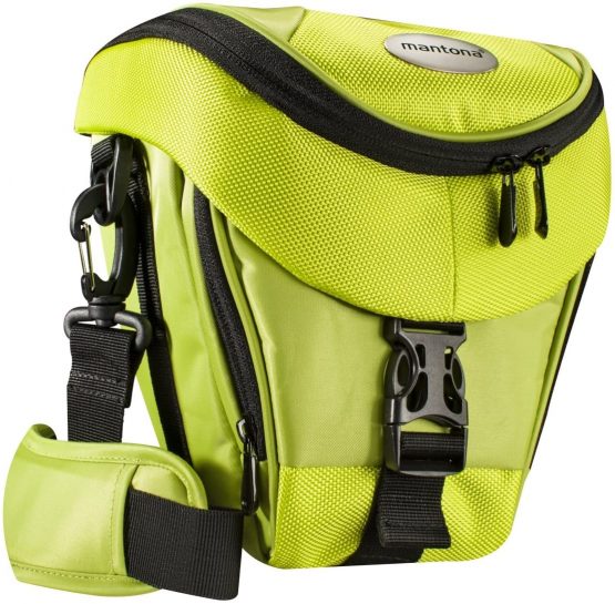 Mantona Colt SLR camera bag (universal bag incl. quick access, dust protector, carry strap and accessory compartment) light green