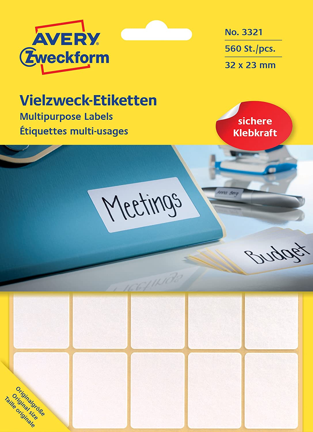 Avery Zweckform 3321 Filing Labels 28 Sheets 560 Labels 32 x 23 mm White, 32x23 mm