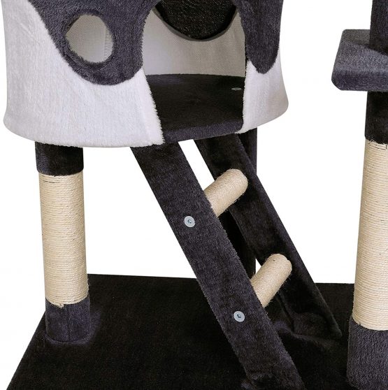 dibea Cat Tree Activity Centre High Ceiling Scratching Post, 240 to 260 cm, Grey/White - Image 4