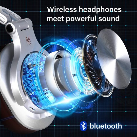 OneOdio A70 Over Ear Bluetooth Headphones, Foldable Wireless and Wired Headset with Microphone, Professional Studio Monitor Mixing Headphones for TV/PC/Phone - Image 2
