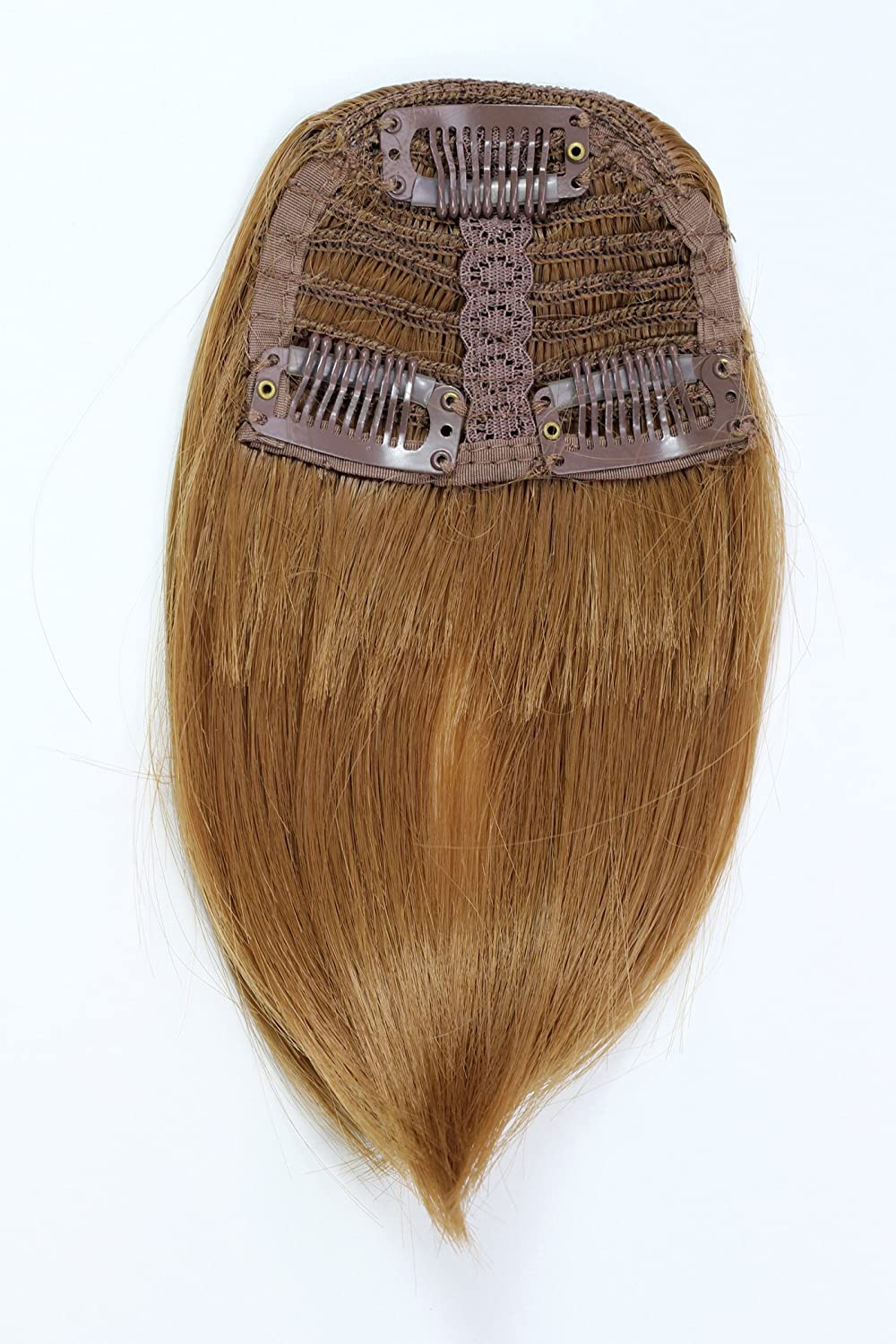 Hair Piece Clip in Bangs Fringe synthetic fiber dark blond ginger YZF-1088HT-27, Copper blonde (27), 17 cm - Image 2