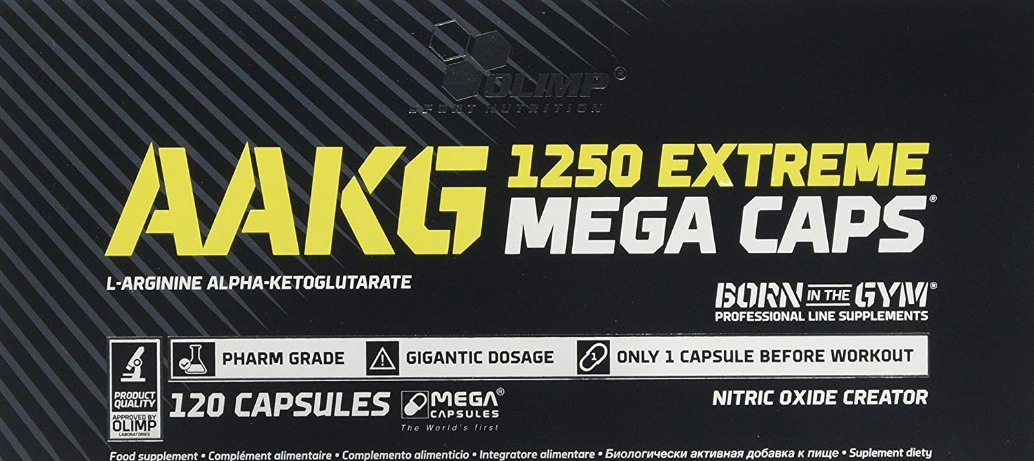 OLIMP SPORT NUTRITION Olimp AAKG Extreme Mega Capsules - Pack of 120 Capsules, 120 count (Pack of 1)