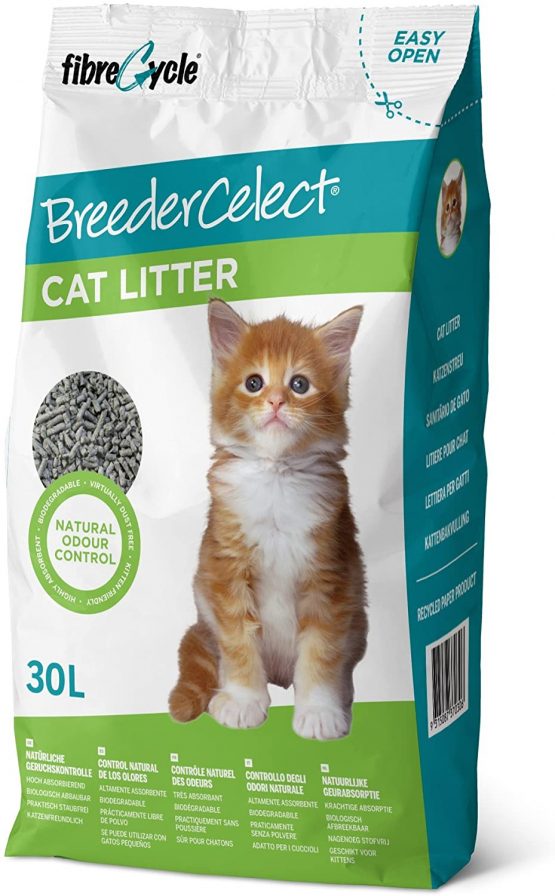 Breeder Celect Recycled Paper Cat Litter 30L