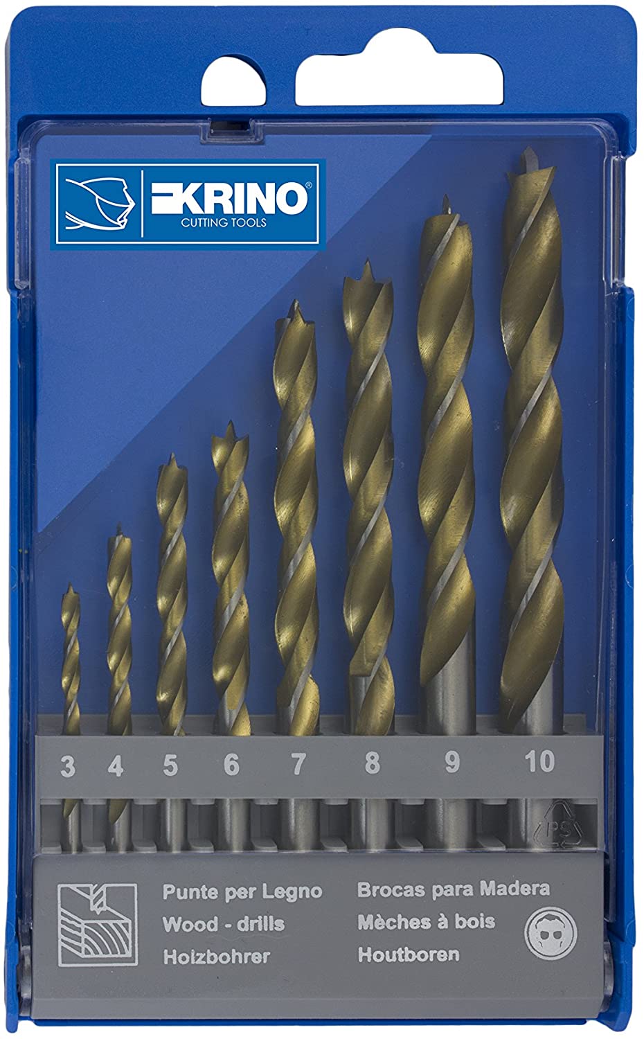 Krino 05010207 Set of 8 HSS Wood Drill Bits 3÷10mm, Steel - Image 2