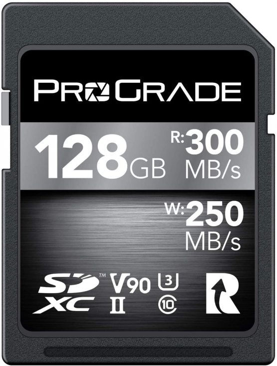 SD UHS-II 128GB Card V90 –Up to 250MB/s Write Speed and 300 MB/s Read Speed | For Professional Vloggers, Filmmakers, Photographers & Content Curators – By Prograde Digital