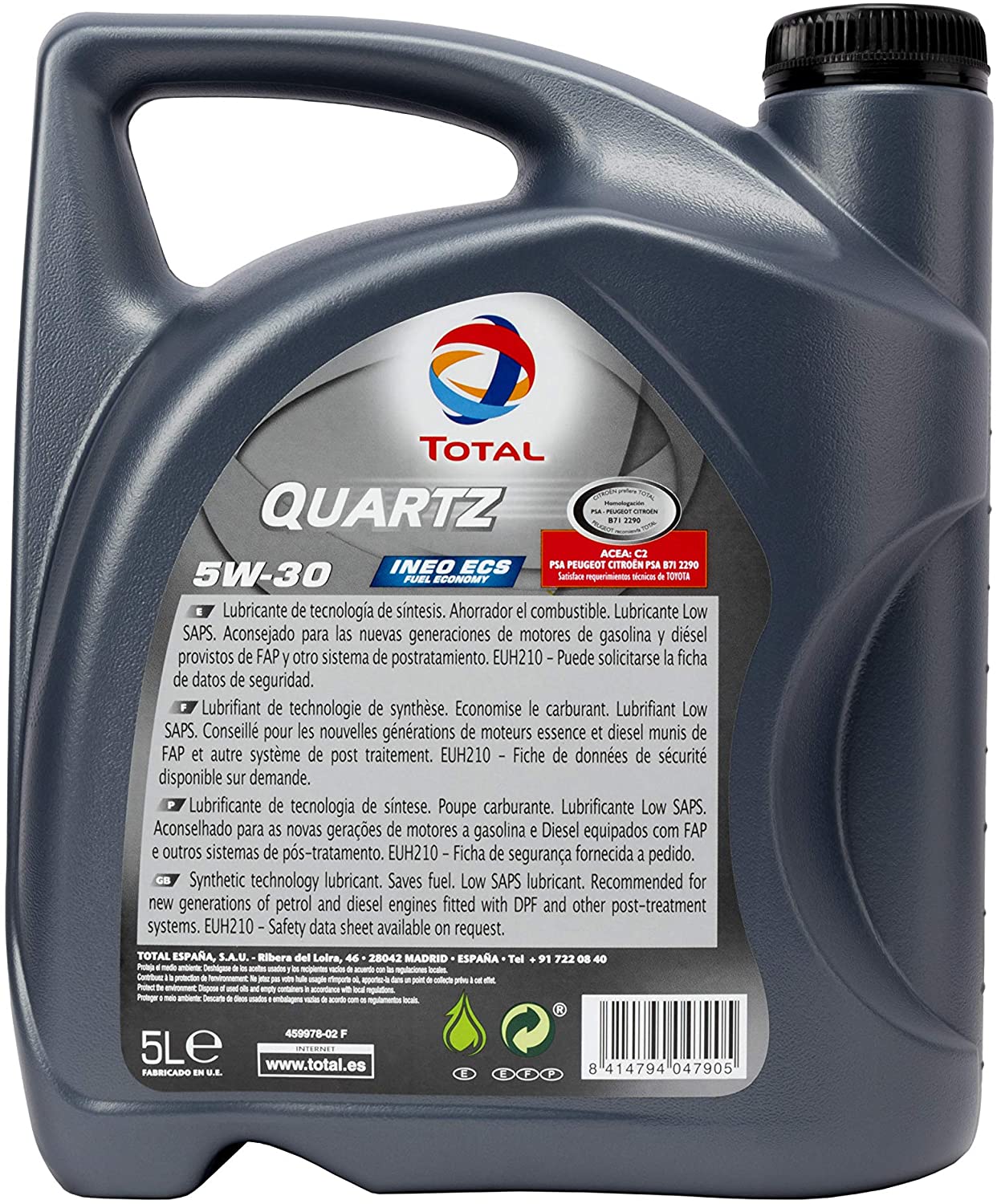 Total Quartz INEO ECS 5w-30 Car Motor Engine Oil 5L for Citroën