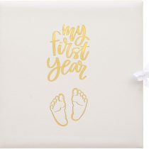 Baby's My First Year Record Log Book to Commemorate Birth Through Their First Year on Earth - White