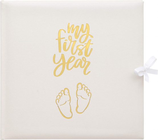 Baby's My First Year Record Log Book to Commemorate Birth Through Their First Year on Earth - White