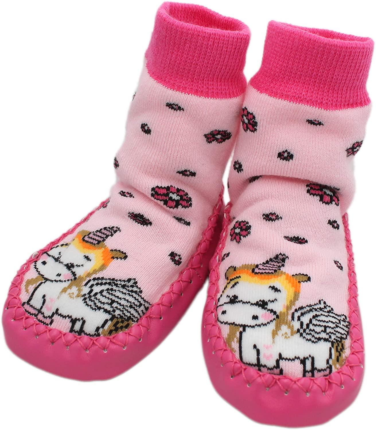 Baby Girls Winter Slipper Socks Anti-slip Pink Unicorn (18-30 Months), 2-3 Years