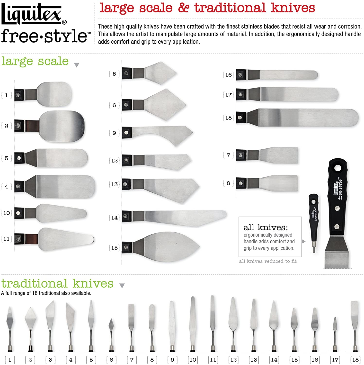 Liquitex Professional Freestyle Large Painting Knife No. 1, Malmesser Xxl - Nr.01 - Image 4