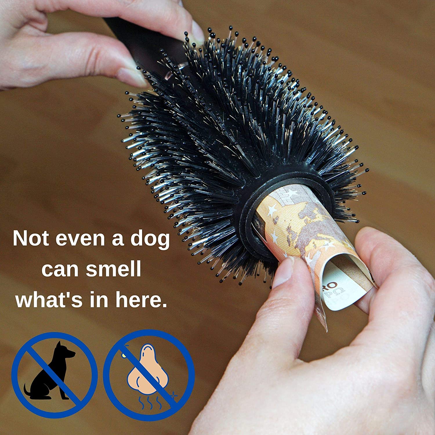 Round Hairbrush with Hidden Compartment, Diversion Safe Hair Brush, Hiding Container for Jewelry Money and Valuables - Image 2