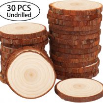 Fuyit Wood Slices 30 Pcs 6-7cm NO Hole Natural Unfinished Log Wooden Circles for Art Creation DIY Crafts Wedding Decorations Christmas Ornaments